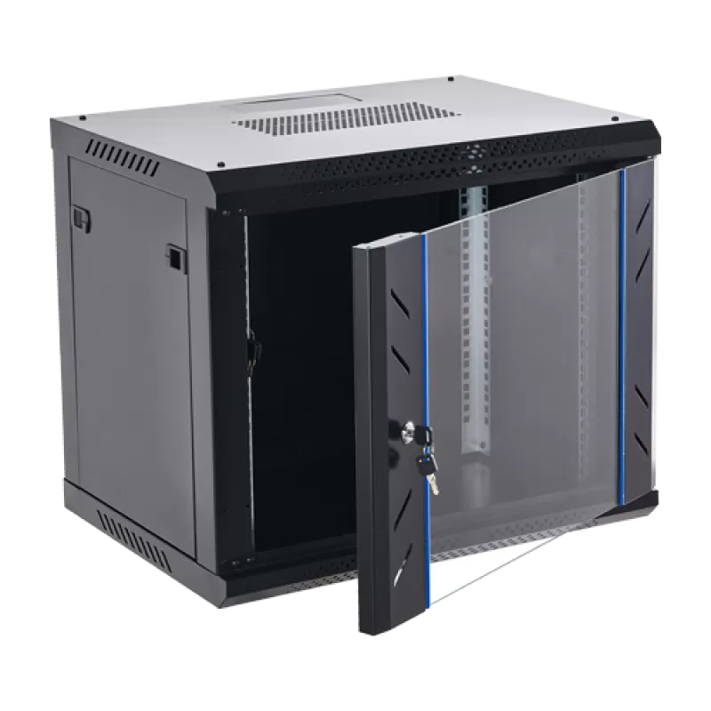 Rack perete 9U 19' 600x450, capacitate incarcare 60 Kg, negru - ASYTECH Networking ASY-9U-6045WL - imagine 1