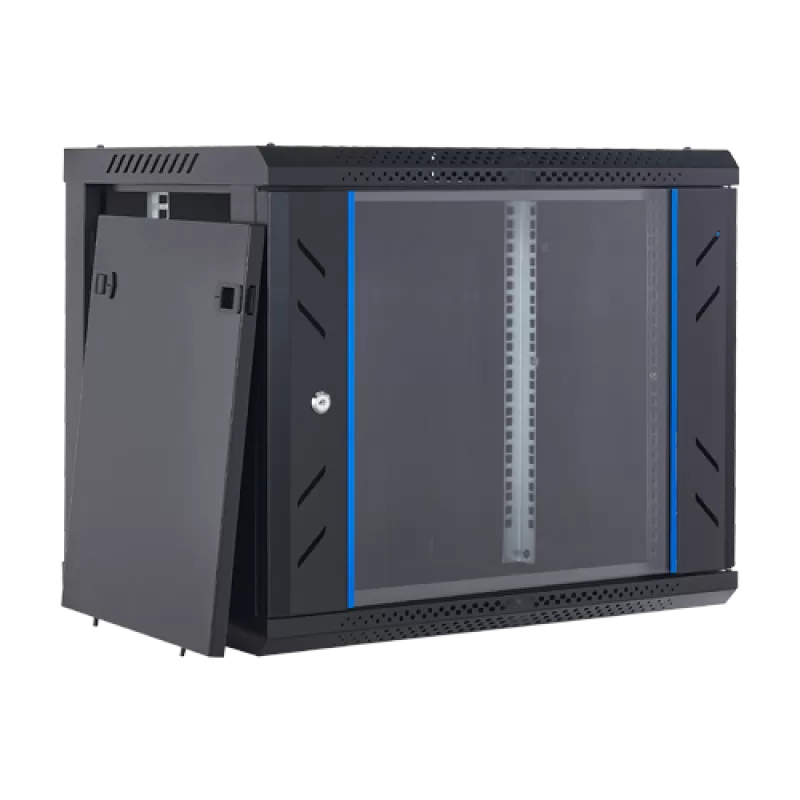 Rack perete 9U 19' 600x450, capacitate incarcare 60 Kg, negru - ASYTECH Networking ASY-9U-6045WL - imagine 2