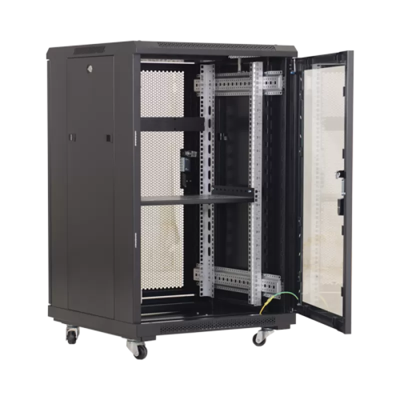 Rack podea 18U 19' 600x600, capacitate incarcare 500 Kg, negru - ASYTECH Networking ASY-18U-6060E - imagine 3