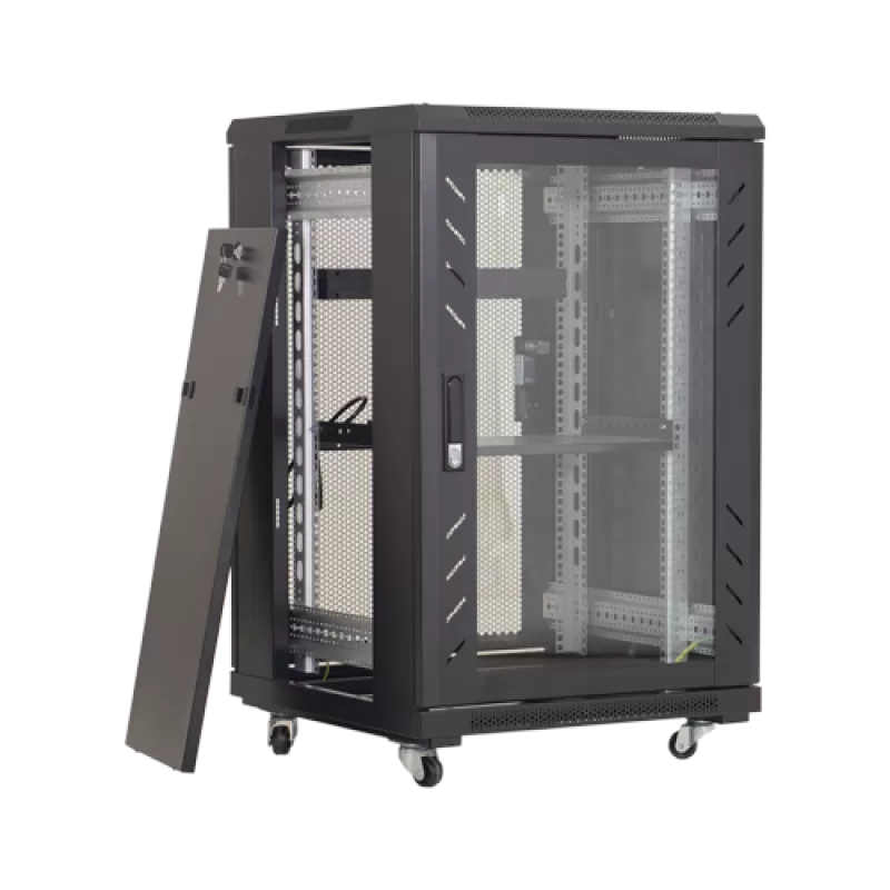 Rack podea 27U 19' 600x600, capacitate incarcare 500 Kg, negru - ASYTECH Networking ASY-27U-6060E - imagine 2