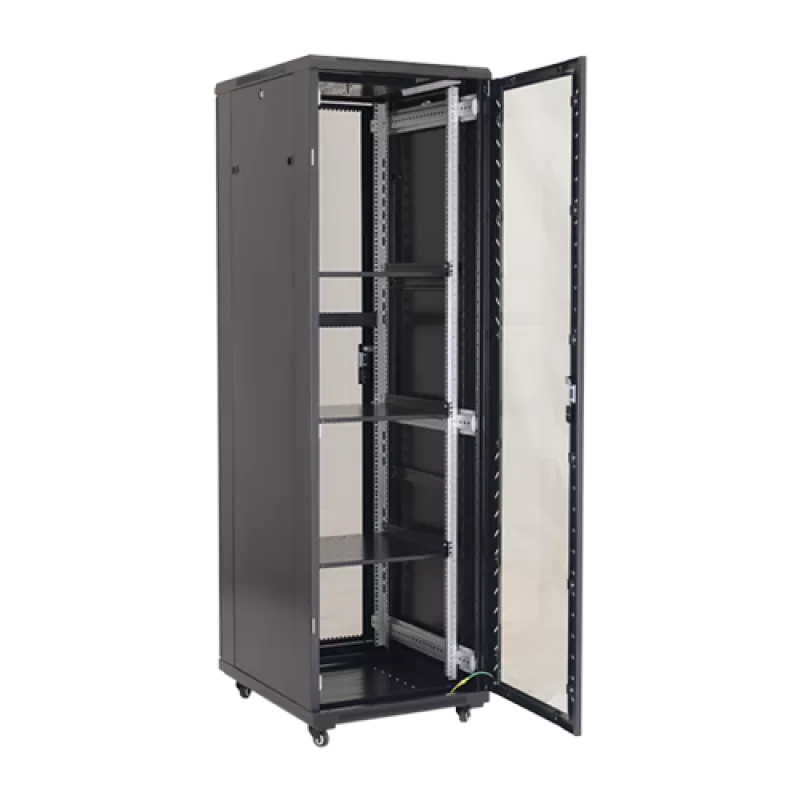 Rack podea 37U 19' 600x600, capacitate incarcare 500 Kg, negru - ASYTECH Networking ASY-37U-6060E - imagine 2