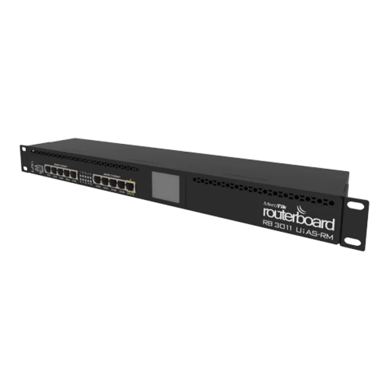 Router 10 x Gigabit, 1 x SFP, 1 x PoE, RouterOS L5, 1U - Mikrotik RB3011UiAS-RM - imagine 1