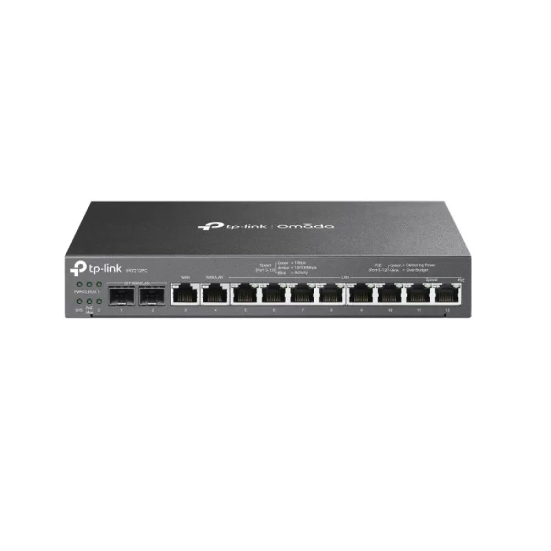 Router 3-in-1 VPN, Switch PoE, Controller, 2 x SFP 1G, 10 x RJ45 1G, Multi-WAN - TP-Link Omada ER7212PC