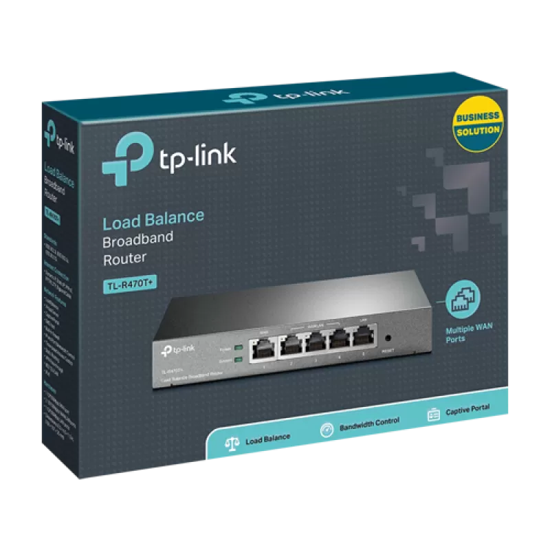 Router 5 porturi RJ45 Gigabit, Load Balancing - TP-Link Omada TL-R470T+ - imagine 2