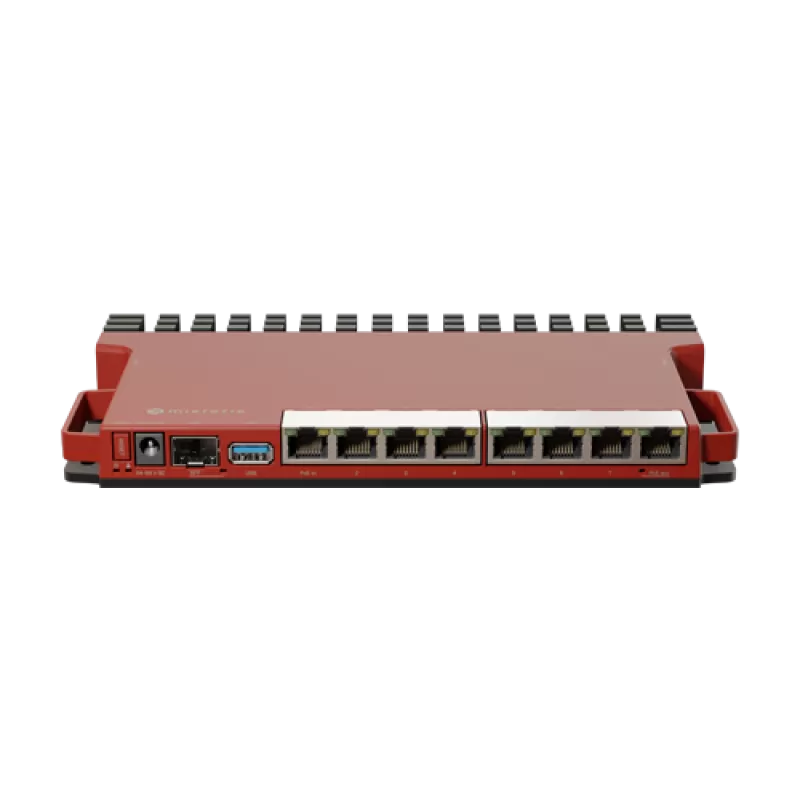 Router 8 porturi Gigabit, 1 port PoE IN, 1 port PoE Out, SFP 2.5G, NAND, USB, 1U - MikroTik L009UiGS-RM - imagine 1
