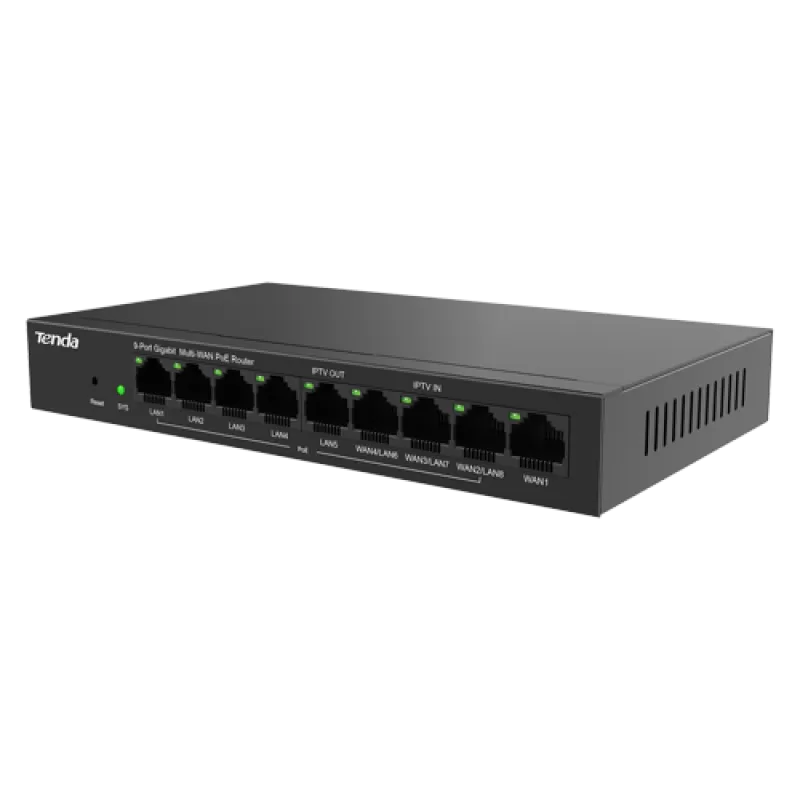 Router 8 porturi PoE+, 1 port WAN, Gigabit, Web Management - TENDA TND-G0-8G-POE