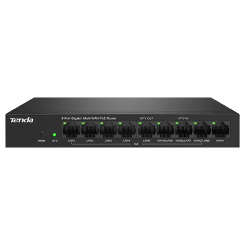 Router 8 porturi PoE+, 1 port WAN, Gigabit, Web Management - TENDA TND-G0-8G-POE - imagine 1
