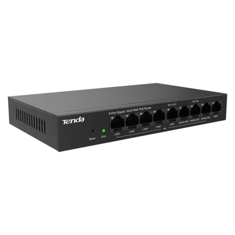 Router 8 porturi PoE+, 1 port WAN, Gigabit, Web Management - TENDA TND-G0-8G-POE - imagine 2
