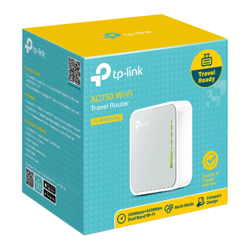 Router portabil, TP-Link, TL-WR902AC, 2.4 GHz, 5 GHz, 802.11b/g/n/ac AC750 TL-WR902AC - imagine 3
