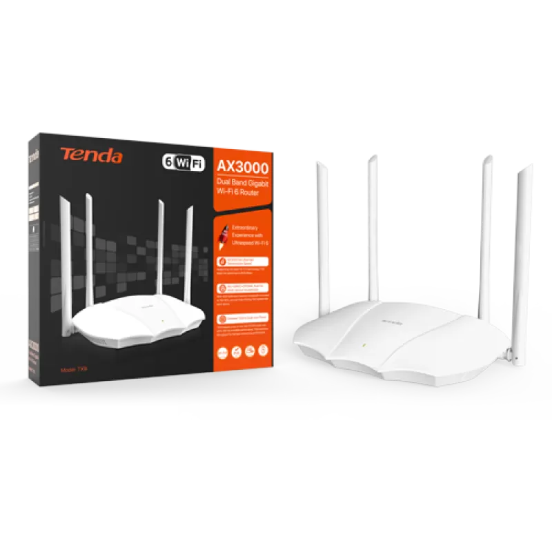 Router Wi-Fi 6 AX3000, DaulBand2.4/5GHz, 574+2402 Mbps, 4x6dBi, 4 x Gigabit  - TENDA TND-TX9 - imagine 3