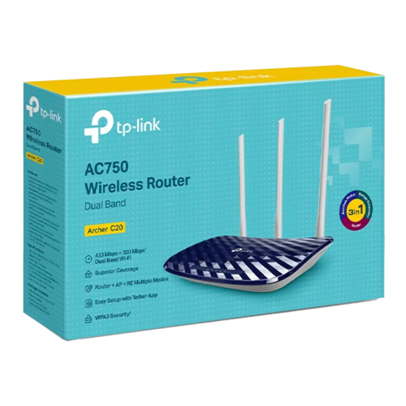 Router wireless AC750 TP-Link Archer C20, Dual Band ArcherC20 - imagine 3