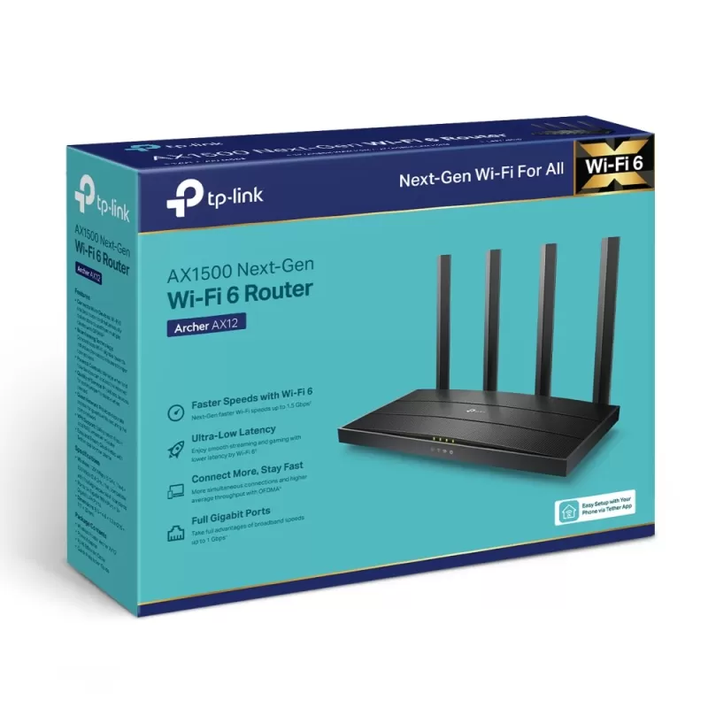 Router Wireless TP-Link Archer AX12, AX1500, Dual-Band, Wi-Fi 6 ArcherAX12 - imagine 3