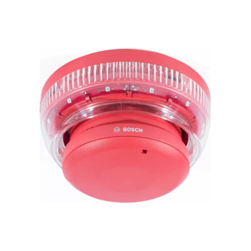 Sirena adresabila Bosch FNX-425U-WFRD cu flash, adresabila neintreruptibila, 32 tonuri, max. 97dB, rosie, flash alb, de interior IP41