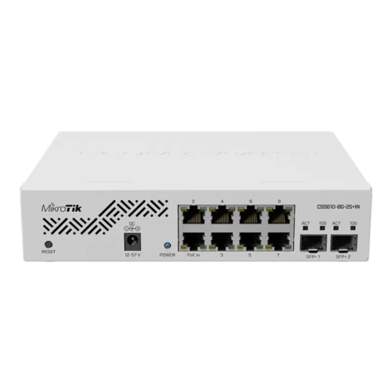 Smart Switch, 8 x Gigabit, 2 x SFP+ 10Gbps - Mikrotik CSS610-8G-2S+IN