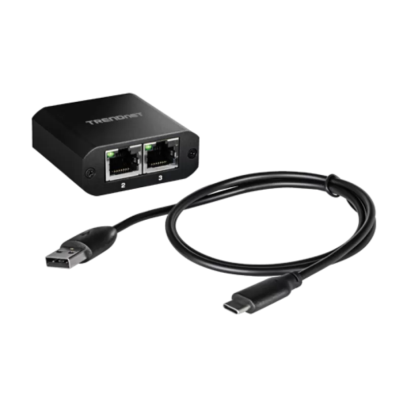 Splitter RJ45 Gigabit 1 IN, 2 OUT, USB-C - TRENDnet TEG-102S - imagine 3