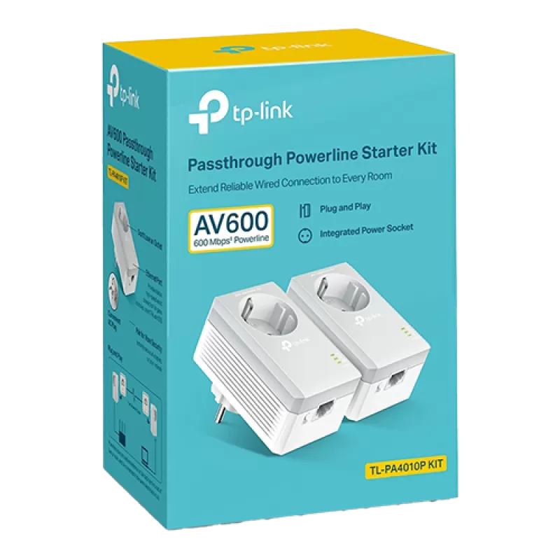 Starter kit Powerline TP-LINK TL-PA4010PKIT AV600 Passthrough - TP-LINK TL-PA4010PKIT - imagine 2
