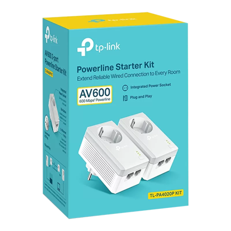 Starter kit Powerline TP-LINK TL-PA4020PKIT AV600 2 Passthrough - TP-LINK TL-PA4020PKIT - imagine 2