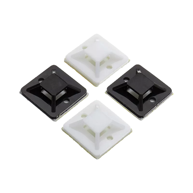 Suport plastic prindere coliere, NEGRU, 19x19 mm, autoadeziv, 100 buc TAD-1-B