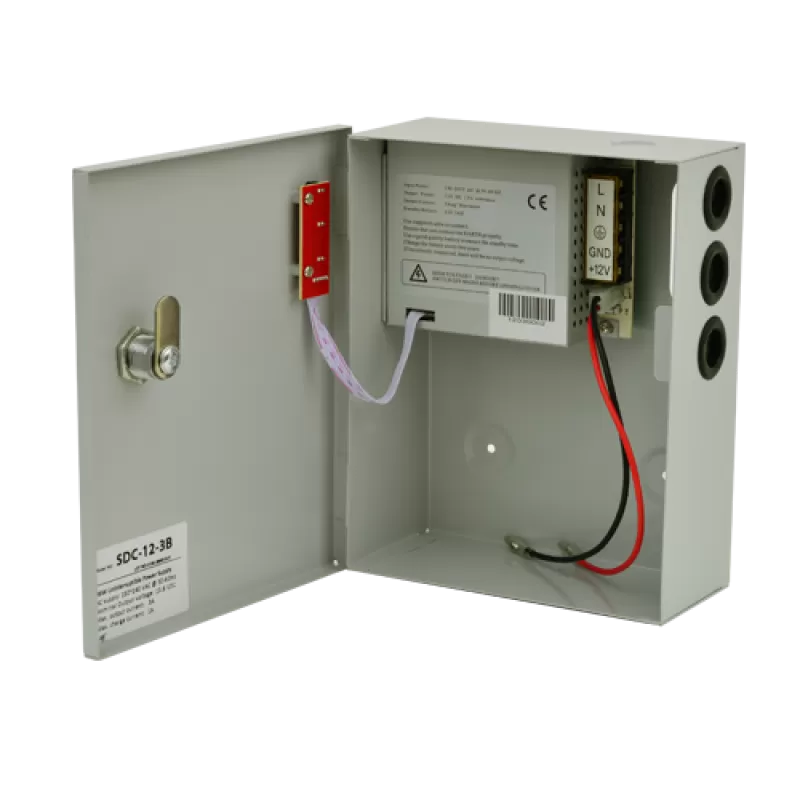 Sursa de alimentare 12V, 3A, back-up in cabinet metalic SDC-12-3B - imagine 1
