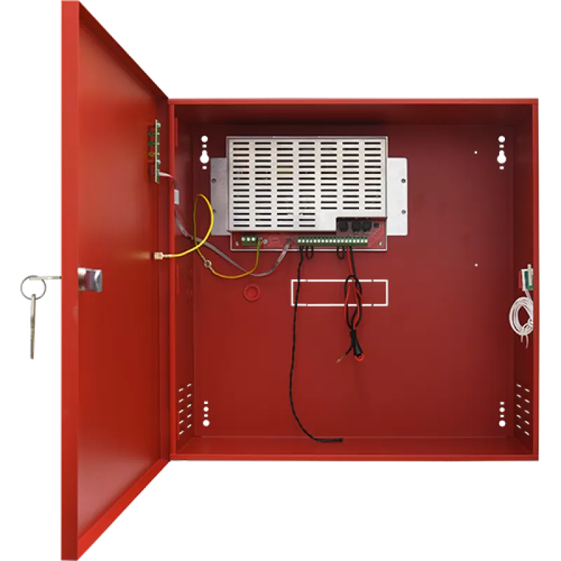 Sursa de alimentare EN 54-4, 27.6V/3.2A, cutie metalica cu loc acumulatori 2x40Ah/12V - PULSAR EN54C-5A40