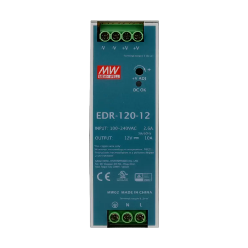 Sursa de alimentare in comutatie, 12V / 10A, sina DIN - MEAN WELL EDR-120-12 - imagine 1