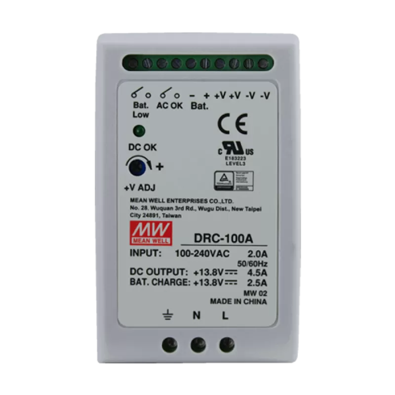 Sursa de alimentare in comutatie, 13.8V / 4.5A + 2.5A, sina DIN, backup - MEAN WELL DRC-100A - imagine 1
