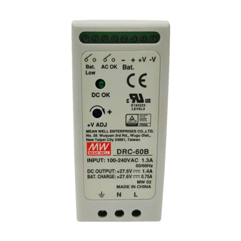 Sursa de alimentare in comutatie, 27.6V / 1.4A + 0.75A, sina DIN, backup - MEAN WELL DRC-60B - imagine 1