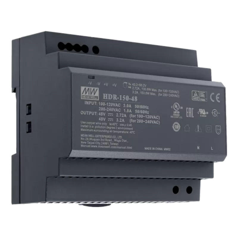  Sursa de alimentare in comutatie, 48V/3.2A, 153W, sina DIN - MEAN WELL HDR-150-48