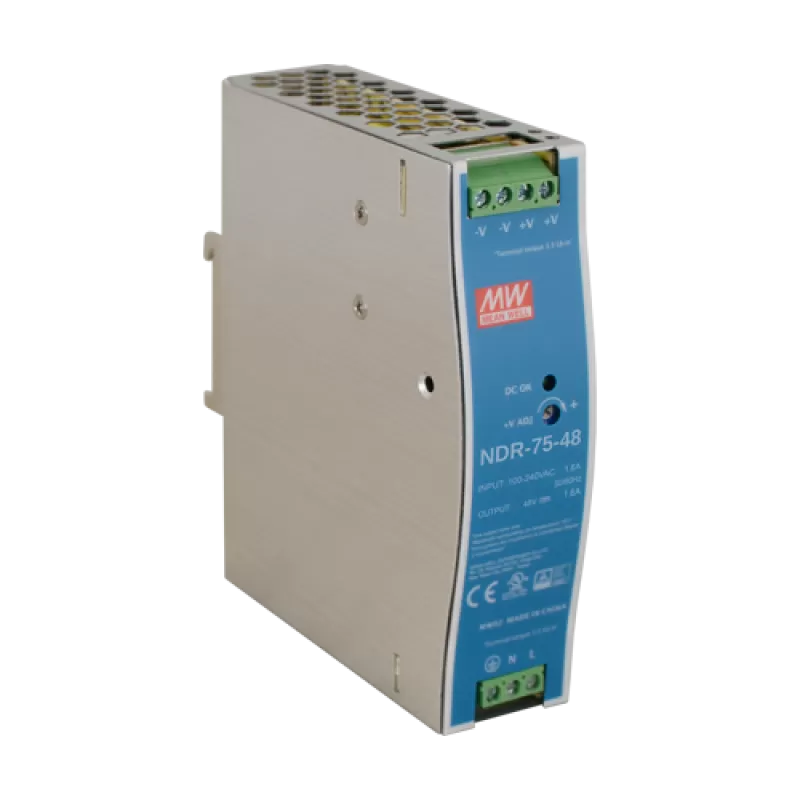 Sursa de alimentare in comutatie, 48V/1.6A, 76.8W, sina DIN - MEAN WELL NDR-75-48