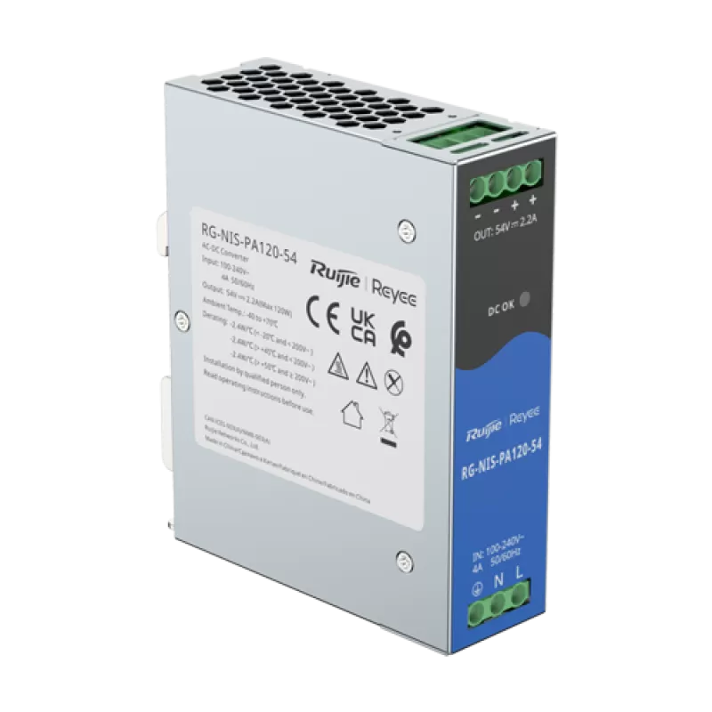 Sursa de alimentare in comutatie, 54V/2.2A, 120W, sina DIN - Ruijie Reyee RG-NIS-PA120-54 - imagine 2
