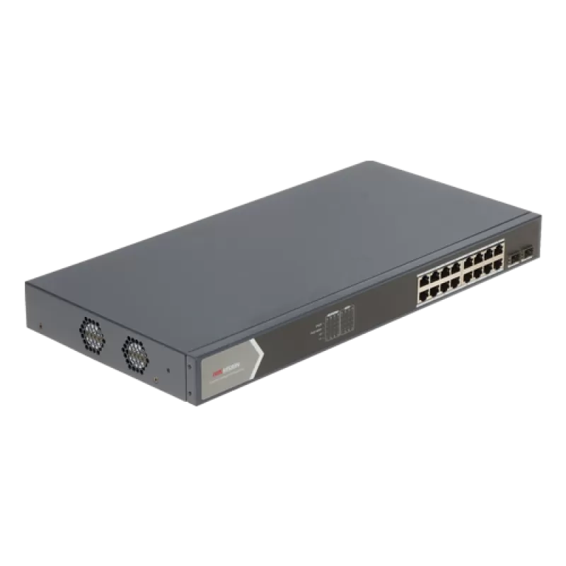 Switch 16 porturi gigabit PoE,  2 porturi SFP, Smart Management - HIKVISION DS-3E1518P-SI - imagine 1