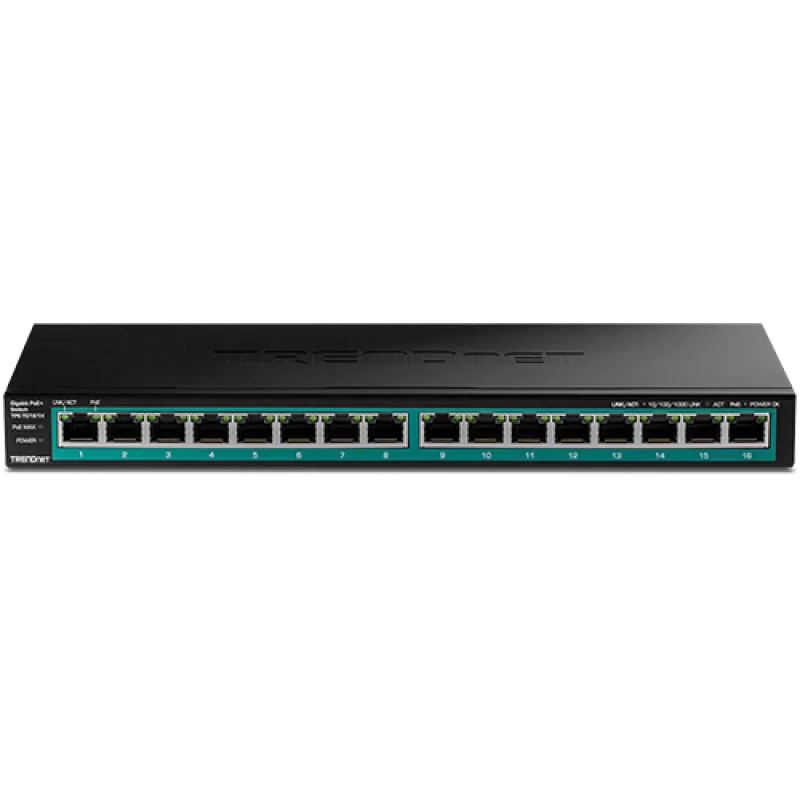 Switch 16 porturi Gigabit PoE/PoE+ 120W - TRENDnet TPE-TG161H - imagine 1