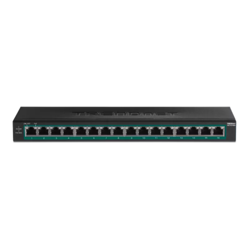 Switch 16 porturi Gigabit PoE/PoE+ 123W - TRENDnet TPE-TG160H - imagine 1