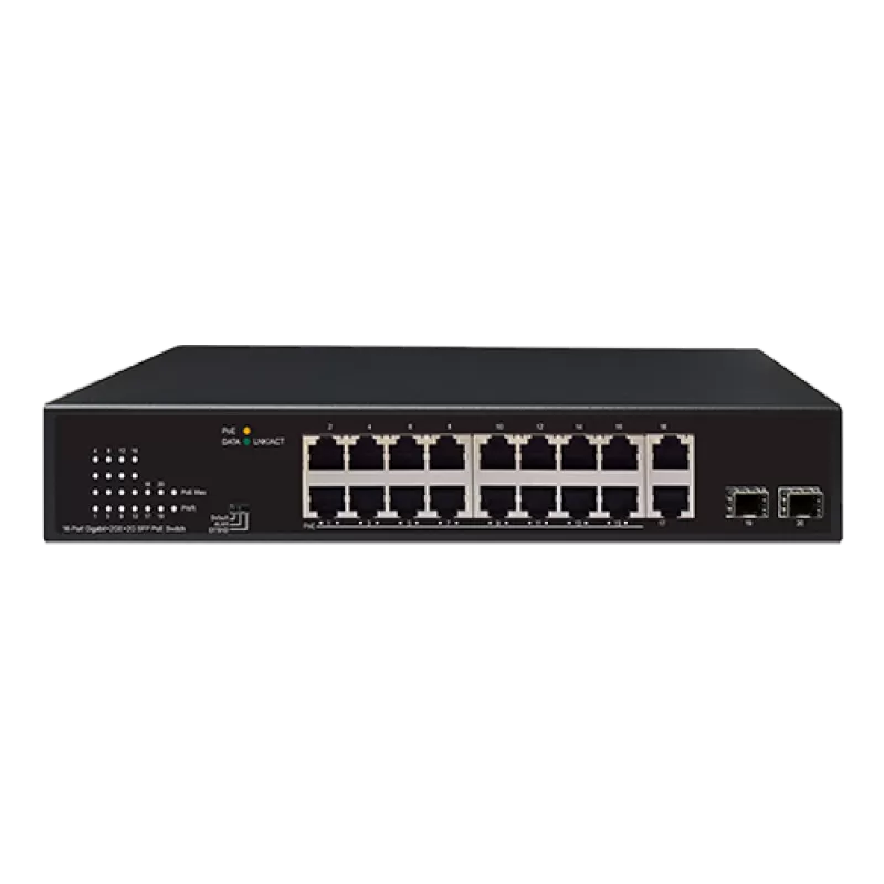 Switch 16xRJ45 POE, 2xRJ45, 2xSFP, Gigabit - UNV NSW2010-18GT2GP-POE-IN