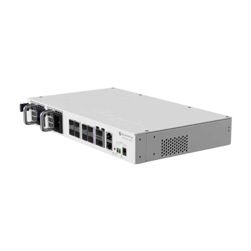 Switch 2 x QSF28 100G, 8 x SFP28 25G, 2 x RJ45 100 Mbps, 802.3bt PoE In, 1U - MikroTik CRS510-8XS-2XQ-IN - imagine 1