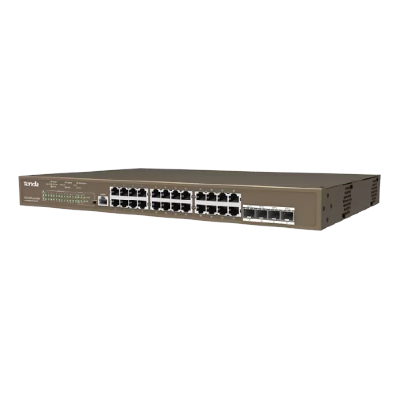 Switch 24 porturi PoE Gigabit, 1 port consola, 4 port SFP Gigabit, management - TENDA TND-TEG5328P-24-410W