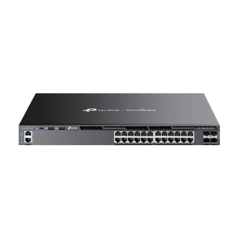 Switch L3, 24 x RJ45 1G PoE, 4 x SFP+ 10G, 2 x surse, Management, 1U - TP-Link Omada SG6428XHP