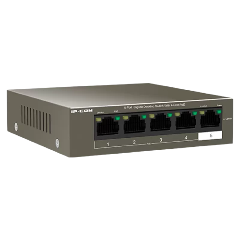 Switch 4 porturi Gigabit PoE, 1 port RJ45 Gigabit - IP-COM G1105P-4-63W - imagine 1