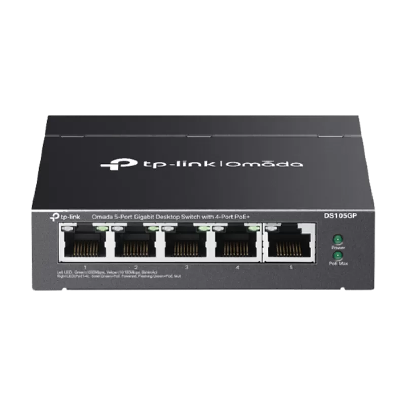 Switch 4 x RJ45 1G PoE, 1 x RJ45 1G, Buget PoE 65W, Unanaged - TP-Link Omada DS105GP