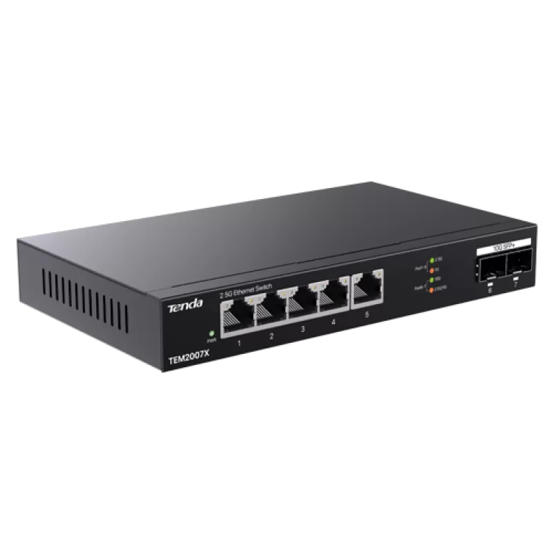 Switch 5 x RJ45 2.5G, 2 x SFP+ 10G - TENDA TND-TEM2007X - imagine 1