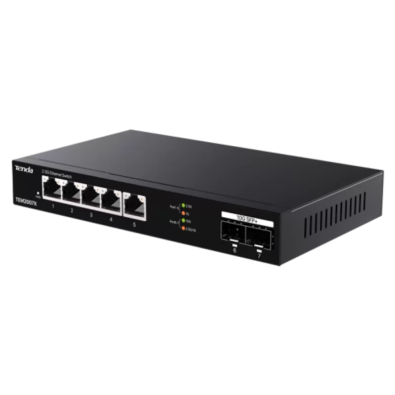 Switch 5 x RJ45 2.5G, 2 x SFP+ 10G - TENDA TND-TEM2007X - imagine 2