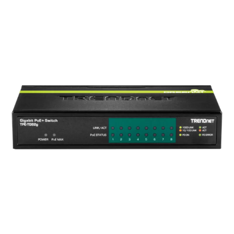 Switch 8 porturi Gigabit PoE/PoE+ 61W - TRENDnet TPE-TG82G - imagine 1
