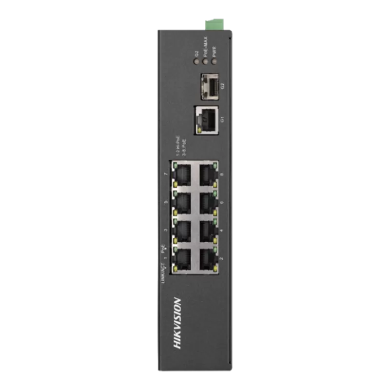 Switch 8 porturi PoE, 2 porturi uplink SFP/RJ45 - HIKVISION DS-3T0310HP-E-HS
