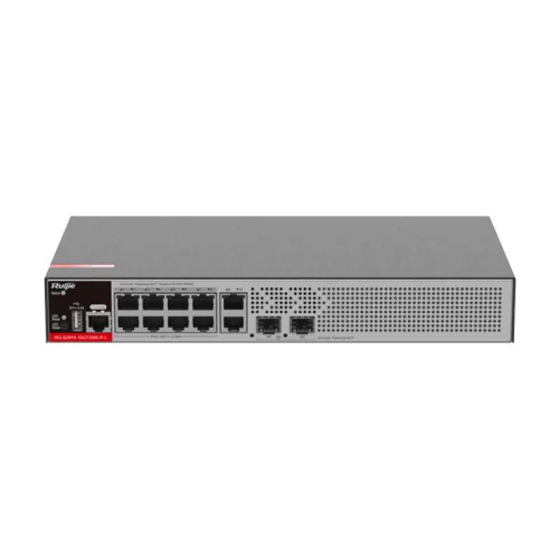 Switch L2+, 8 x RJ45 1G PoE, 2 x SFP 2.5G, 2 x RJ45 1G, Cloud Management - Ruijie RG-S2915-10GT2MS-P-L
