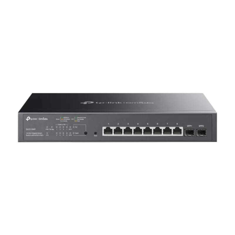 Switch L2+, 8 x RJ45 1G PoE, 2 x SFP 1G, Buget PoE 150W, Management - TP-Link Omada SG2210MP