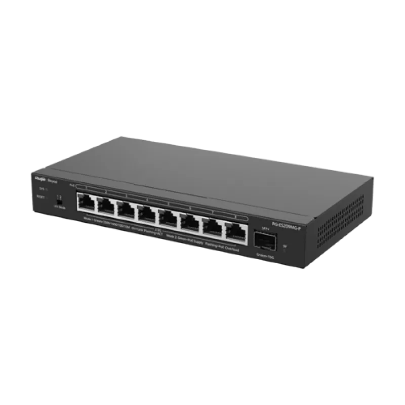 Switch 8 x RJ45 2.5G PoE, 1 x SFP+ 10G, Cloud Management - Ruijie Reyee RG-ES209MG-P - imagine 1