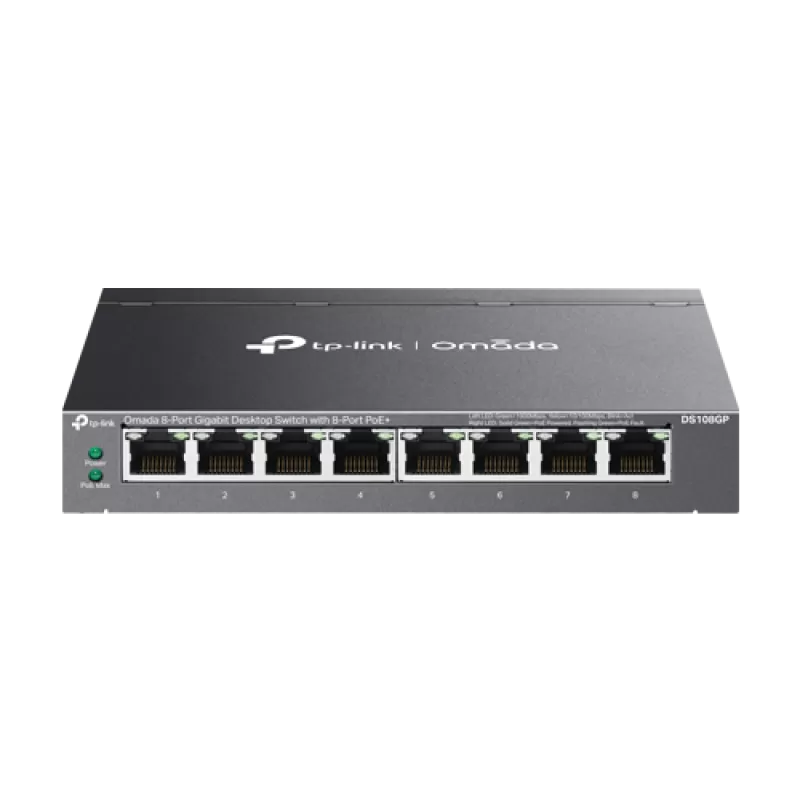 Switch 8 x RJ45 1G PoE, Buget PoE 65W, Unanaged - TP-Link Omada DS108GP
