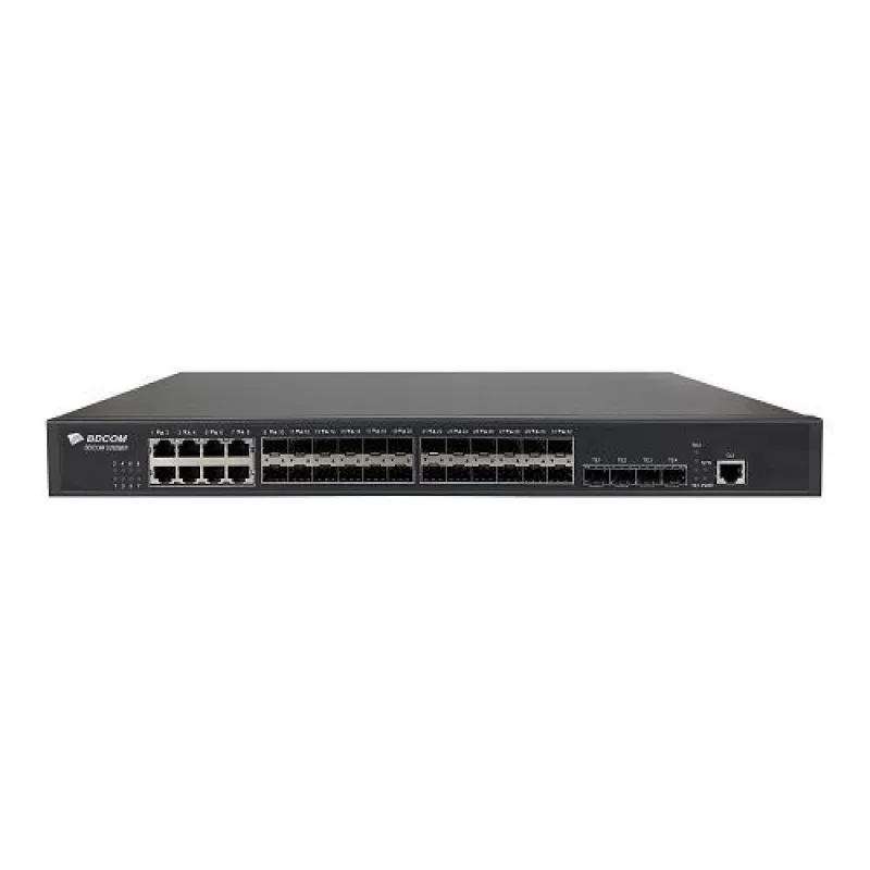 Switch BDCOM S2928EF 16 porturi 100/1000M SFP, 8 porturi GE combo SFP/TX, 4 porturi 10GE/GE SFP+, L3-lite, 1U