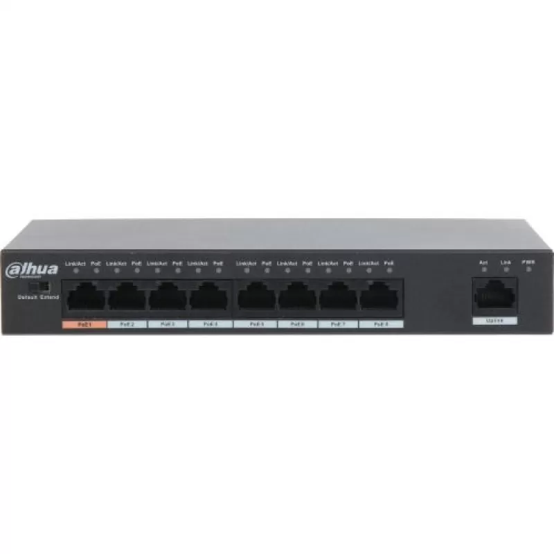 Switch Dahua PFS3009-8ET-96, PoE, 8+1 porturi, 250m, 30W, Max. 96W