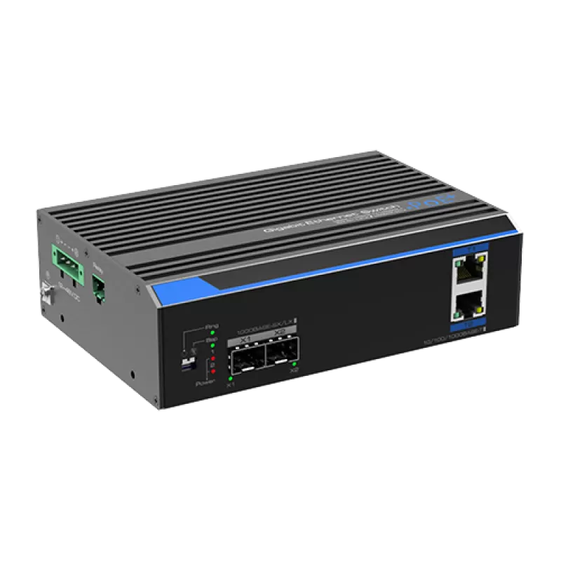 Switch industrial 2 porturi Gigabit PoE, 2 porturi uplink SFP Gigabit - UTEPO UTP7202GE-POE